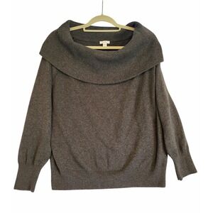 Pure Jill‎ Cowl Neck Sweater Womens M Tall Gray Pullover Cotton Charcoal J Jill